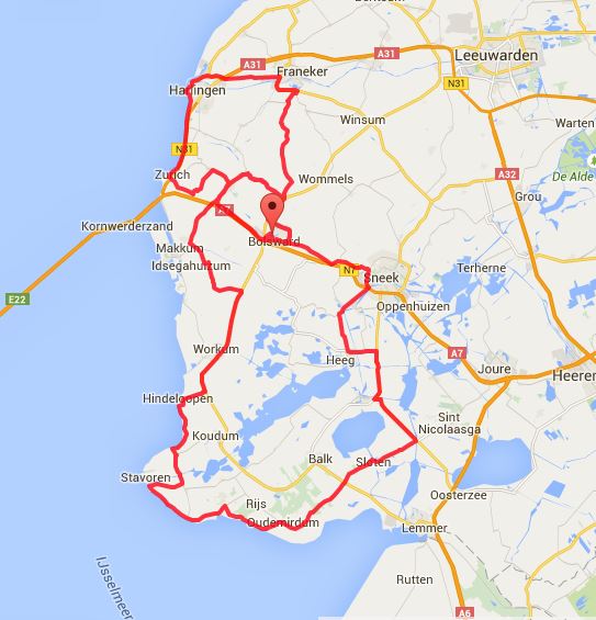 routekaart eerste etappe