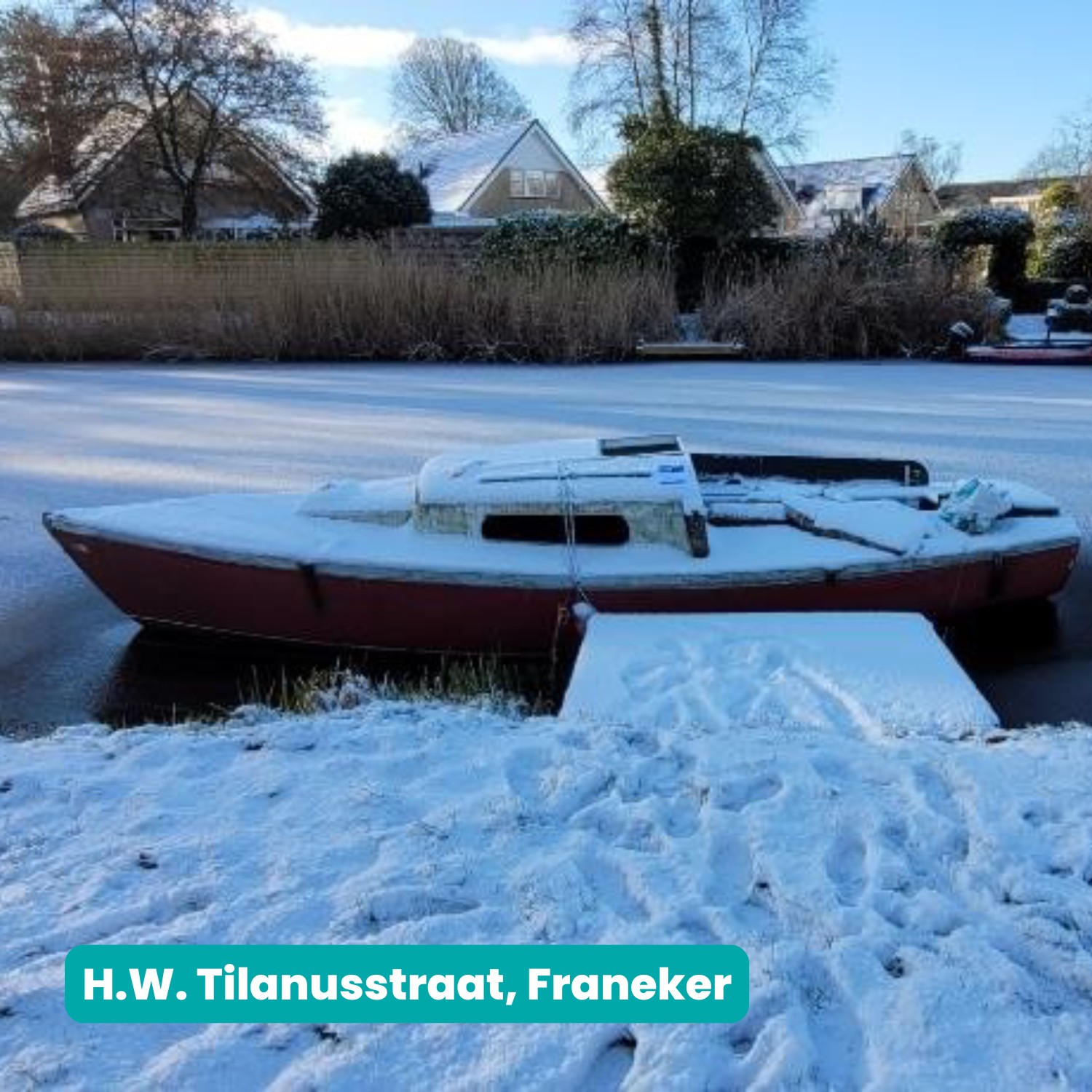 Havenmeester gem. Waadhoeke doet oproep tot verwijderen van boot in Franeker.