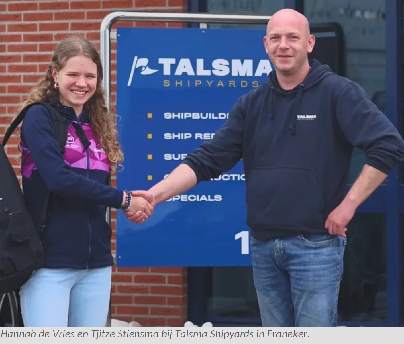 Talsma Shipyards steunt schaatstalent Hannah de Vries op weg naar de top